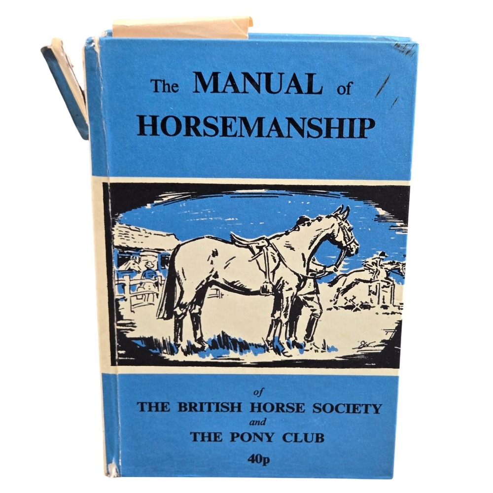 British Horse Society Manual of Horsemanship Book Blue‎ Equestrian Guide Vintage